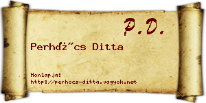 Perhócs Ditta névjegykártya